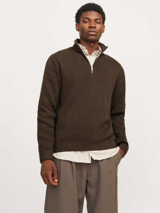 JPRCCMILANO STITCH KNIT HALF ZIP SN