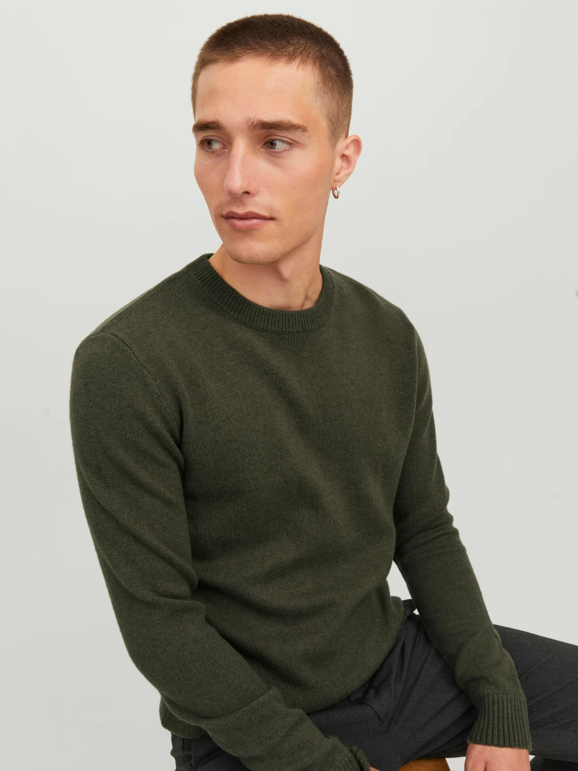 JPRCCLAMBSWOOL KNIT CREW NECK LN